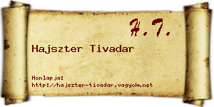 Hajszter Tivadar névjegykártya